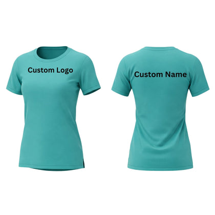A collection of women’s shirts and V-neck tops in versatile styles, featuring breathable fabrics, tailored fits, and reinforced collars. Designed for casual, professional, or custom-branded wear in sleek and sporty settings.
