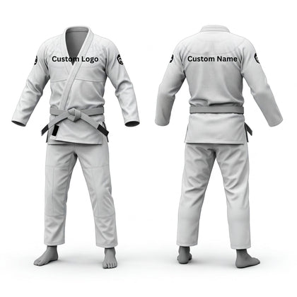 A collection of combat sports apparel including moisture-wicking Jiu Jitsu rashguards, durable MMA shorts with reinforced stitching, flexible compression shorts, and traditional Thai shorts.