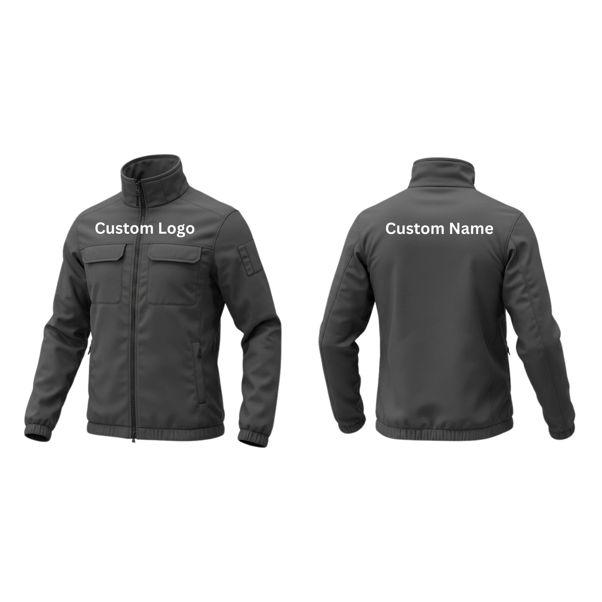 A high-performance softshell jacket with weather-resistant fabric, adjustable hood, and reinforced seams, shown in an outdoor setting. Designed for athletes and brands seeking durable, custom-tailored outerwear for extreme conditions.